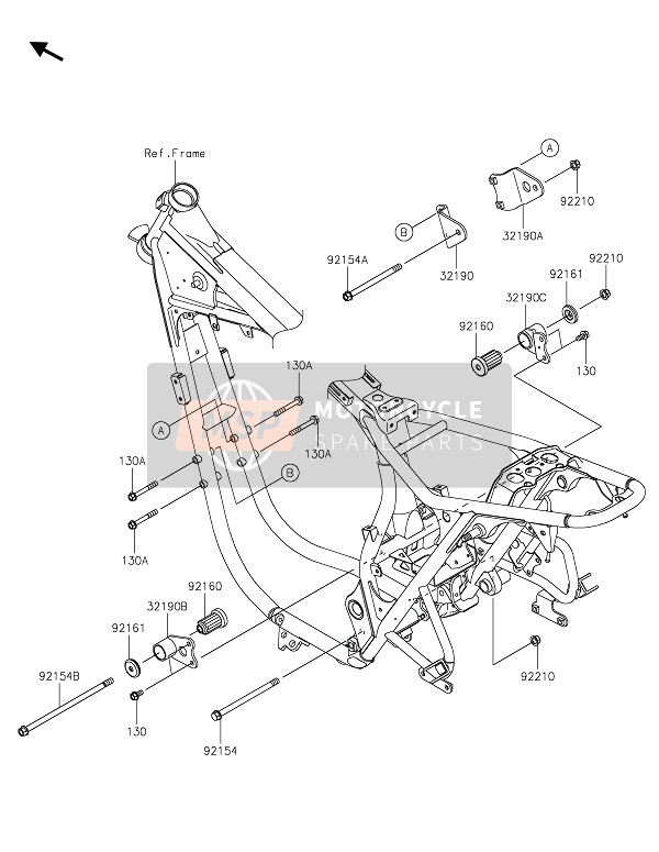 Kawasaki W800 STREET 2020 Motorsteun voor een 2020 Kawasaki W800 STREET