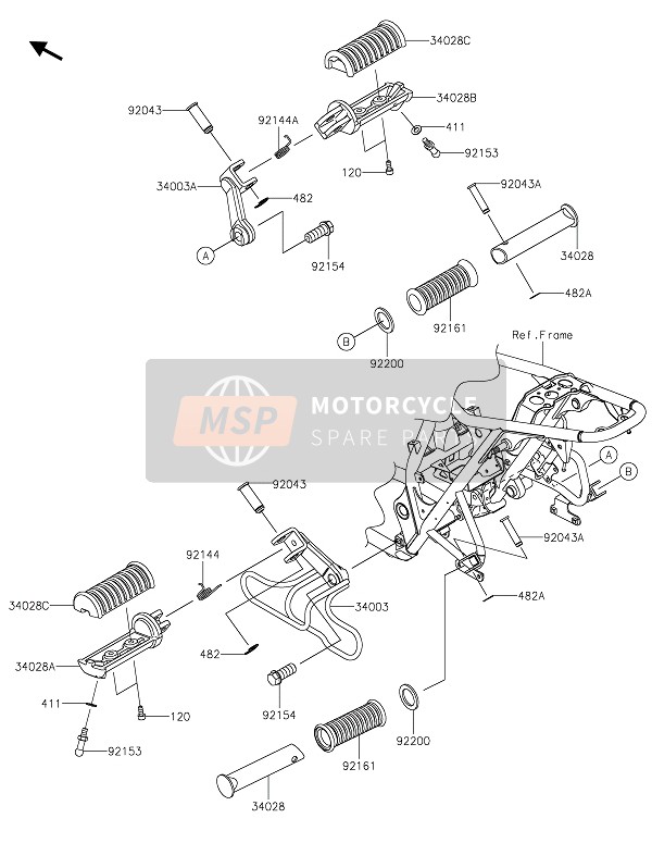 Kawasaki W800 STREET 2020 Reposapiés para un 2020 Kawasaki W800 STREET