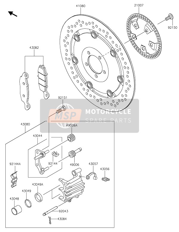 Kawasaki W800 STREET 2020 Freno anteriore per un 2020 Kawasaki W800 STREET