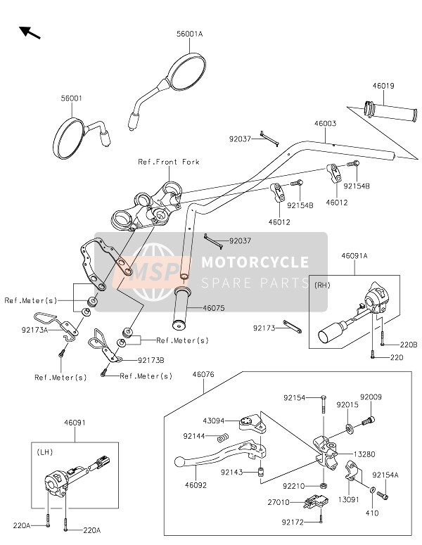 Kawasaki W800 STREET 2020 Manillar para un 2020 Kawasaki W800 STREET