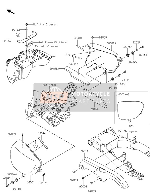 Kawasaki W800 STREET 2020 Cubiertas laterales & Cubierta de cadena para un 2020 Kawasaki W800 STREET