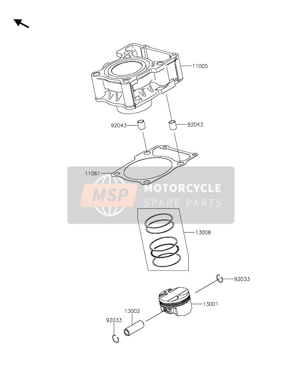 Kawasaki Z125 2020 Cylindre & Piston(S) pour un 2020 Kawasaki Z125