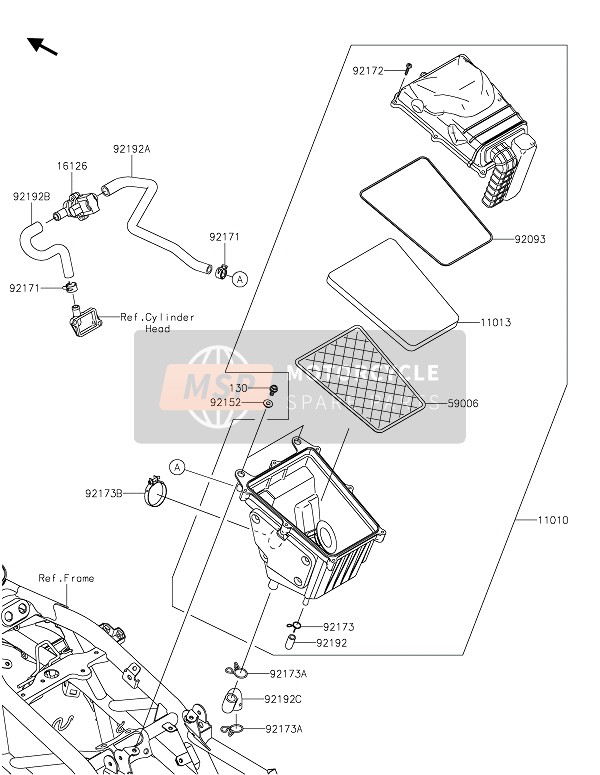 Kawasaki Z125 2020 Purificateur d'air pour un 2020 Kawasaki Z125