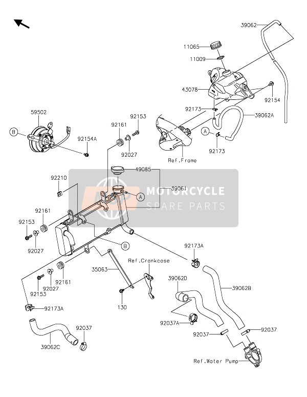 Kawasaki Z125 2020 Radiateur pour un 2020 Kawasaki Z125