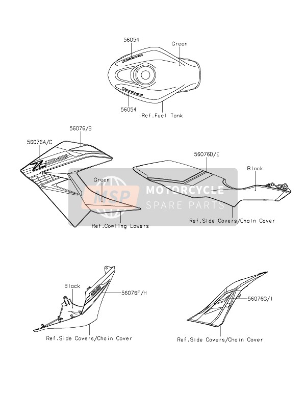 560760407, Pattern,Tail Cover,Lh,Upp, Kawasaki, 0