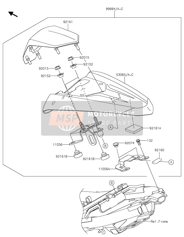 999940403739, Kit,Single Seat,M.F.S.Black, Kawasaki, 2