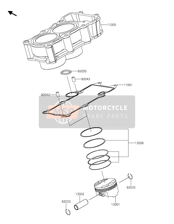 Kawasaki Z400 2020 CYLINDER & PISTON(S) for a 2020 Kawasaki Z400