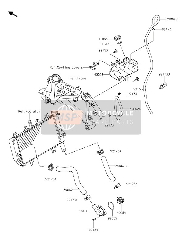 Kawasaki Z400 2020 WATER PIPE for a 2020 Kawasaki Z400