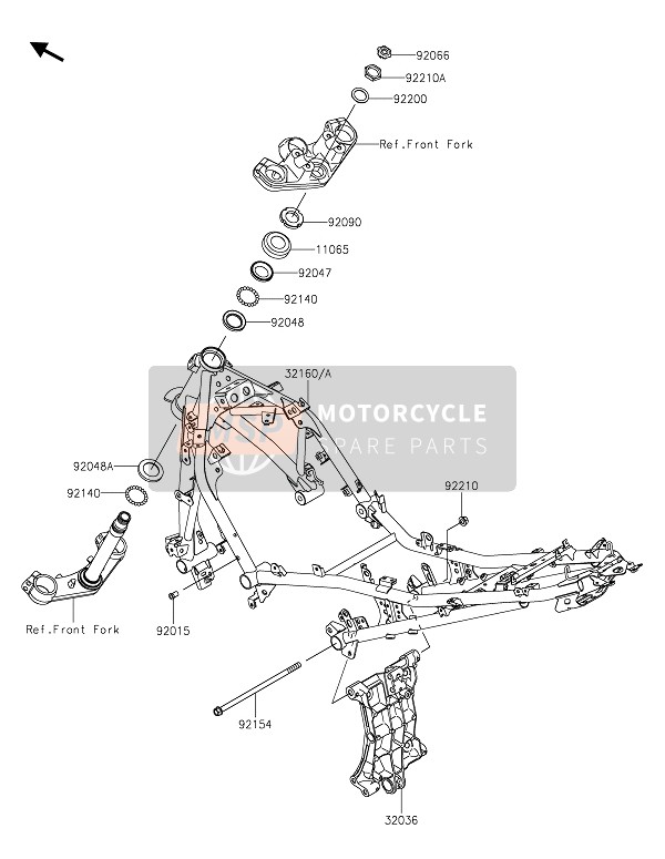 32160099218R, Telaio Anteriore, Kawasaki, 0