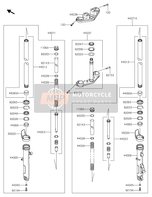 440260231, SPRING-FRONT Fork, Kawasaki, 0