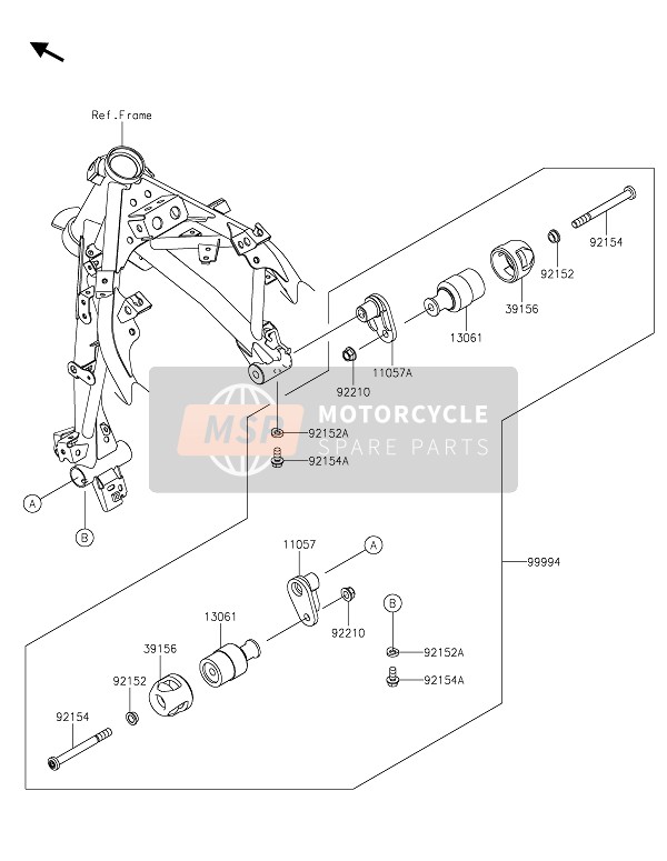 Kawasaki Z400 2020 Accessoire (Glissière) pour un 2020 Kawasaki Z400