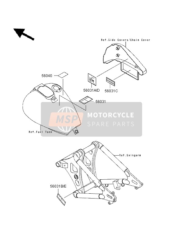 Kawasaki VN800 1996 Étiquettes pour un 1996 Kawasaki VN800