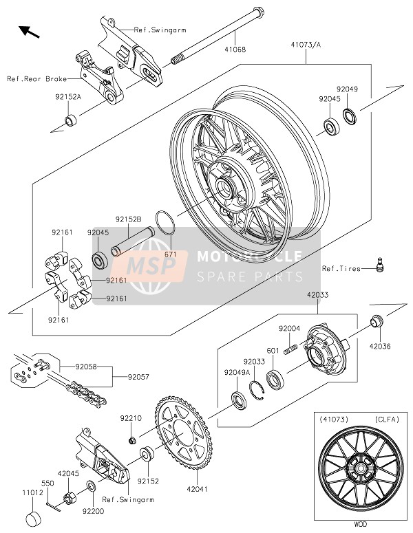 Kawasaki Z900RS 2020 Hinterradnabe für ein 2020 Kawasaki Z900RS