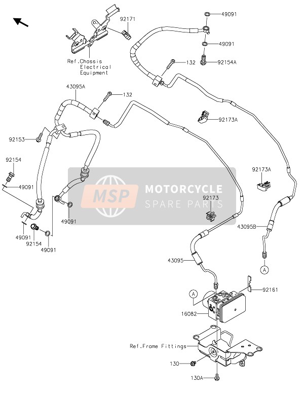 Kawasaki Z1000R EDITION 2020 BRAKE PIPING for a 2020 Kawasaki Z1000R EDITION