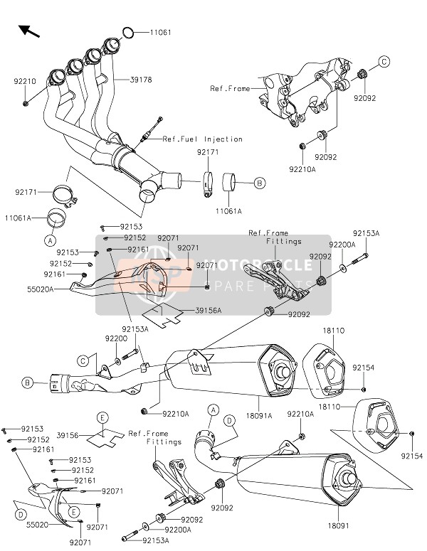 Kawasaki ZZR1400 2020 SCHALLDÄMPFER für ein 2020 Kawasaki ZZR1400