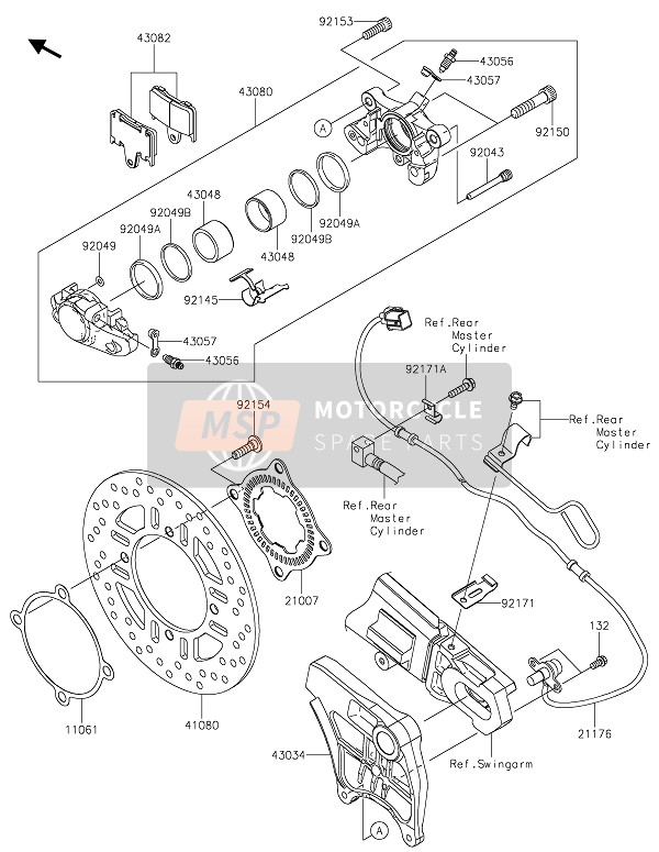 Kawasaki ZZR1400 2020 Frein arriere pour un 2020 Kawasaki ZZR1400