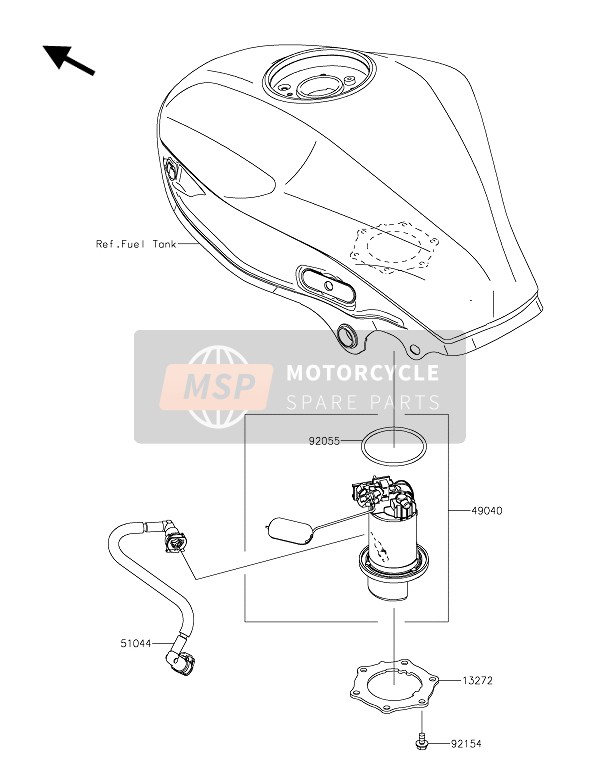 Kawasaki NINJA 125 2021 Pompa di benzina per un 2021 Kawasaki NINJA 125