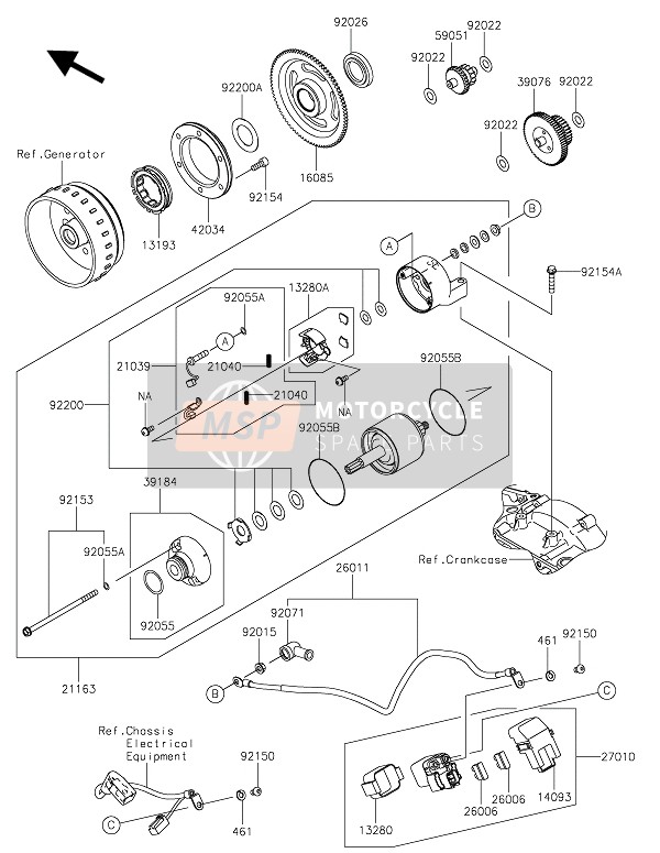 Kawasaki NINJA 125 2021 Démarreur pour un 2021 Kawasaki NINJA 125