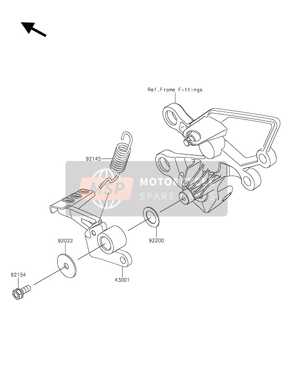 Kawasaki NINJA 125 2021 Rempedaal voor een 2021 Kawasaki NINJA 125