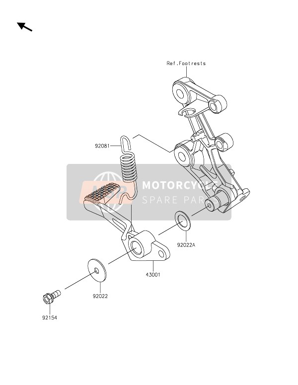 Kawasaki NINJA 400 2021 Pedal de freno para un 2021 Kawasaki NINJA 400