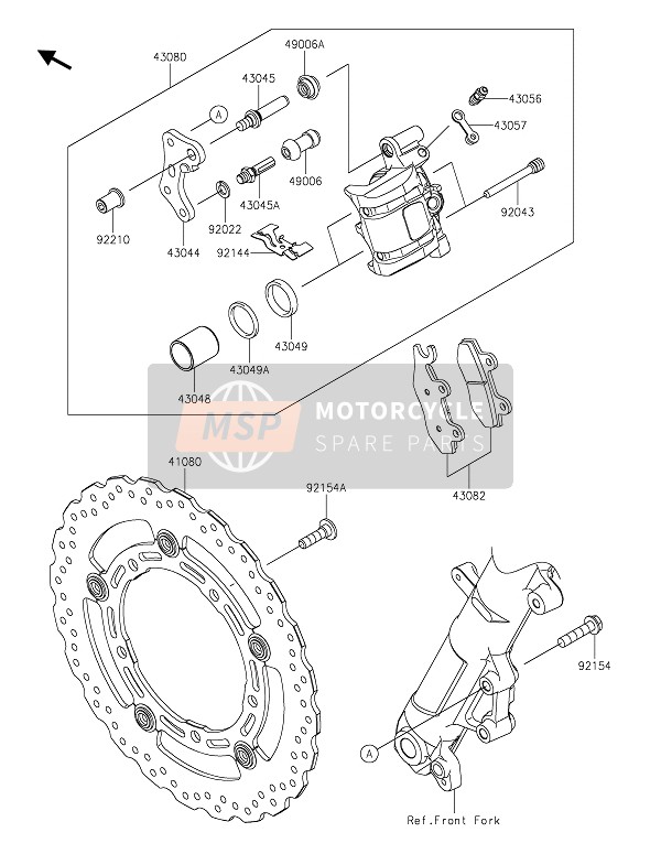 Kawasaki NINJA 400 2021 Freno anteriore per un 2021 Kawasaki NINJA 400