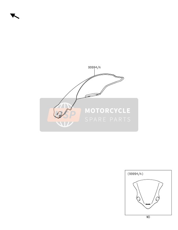 Kawasaki NINJA 400 2021 Accessoire (Windscherm) voor een 2021 Kawasaki NINJA 400