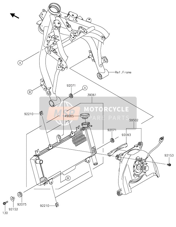 390610874, RADIATOR-ASSY EX650MNSAN, Kawasaki, 0