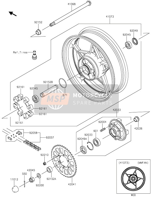 420410177, SPROCKET-HUB,46T, Kawasaki, 0