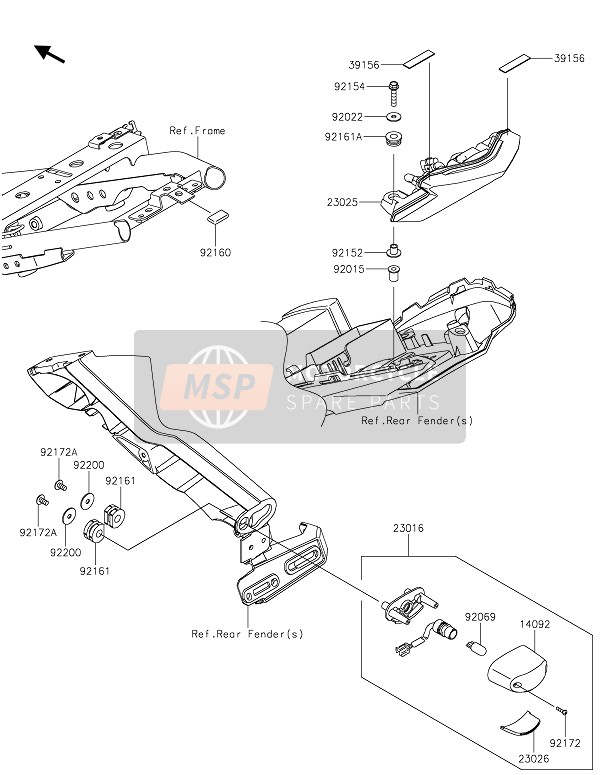 Kawasaki NINJA 650 2021 Achterlicht(S) voor een 2021 Kawasaki NINJA 650