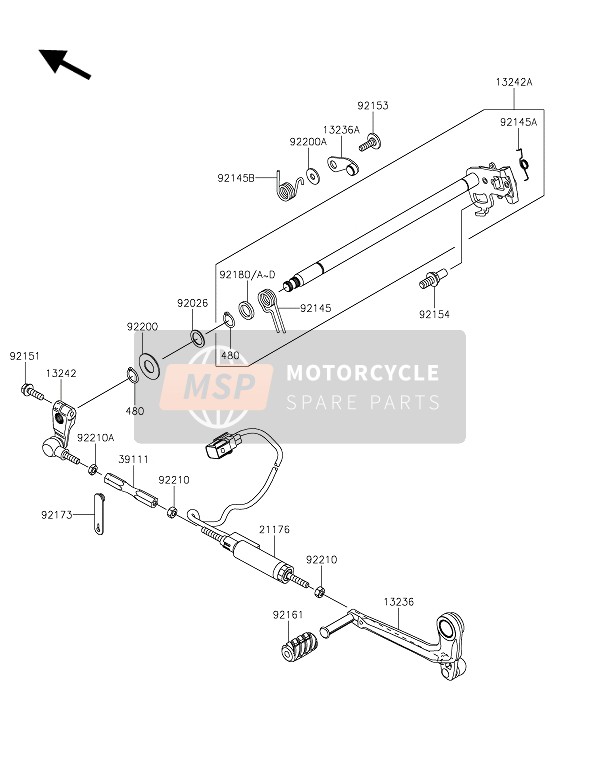 Kawasaki NINJA H2 2021 Meccanismo di cambio marcia per un 2021 Kawasaki NINJA H2