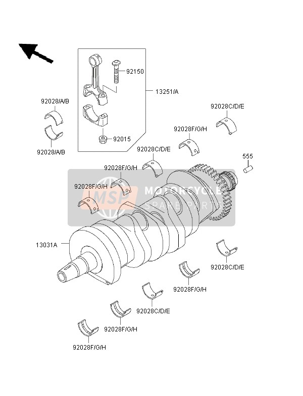 Kawasaki NINJA ZX-6R 1996 Crankshaft for a 1996 Kawasaki NINJA ZX-6R