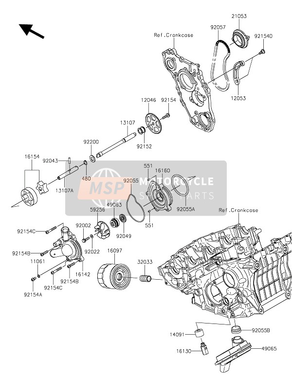 Kawasaki NINJA H2 2021 La pompe à huile pour un 2021 Kawasaki NINJA H2