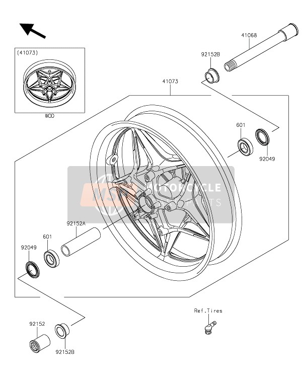 Kawasaki NINJA H2 2021 VORDERRADNABE für ein 2021 Kawasaki NINJA H2