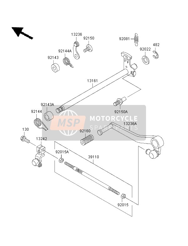 Kawasaki NINJA ZX-6R 1996 Mécanisme de changement de vitesse pour un 1996 Kawasaki NINJA ZX-6R