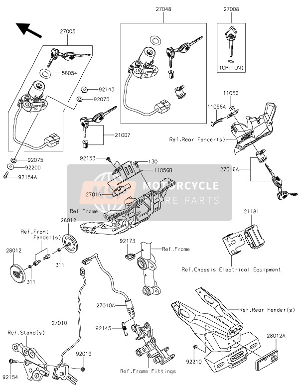 Kawasaki NINJA H2 2021 Contactslot voor een 2021 Kawasaki NINJA H2