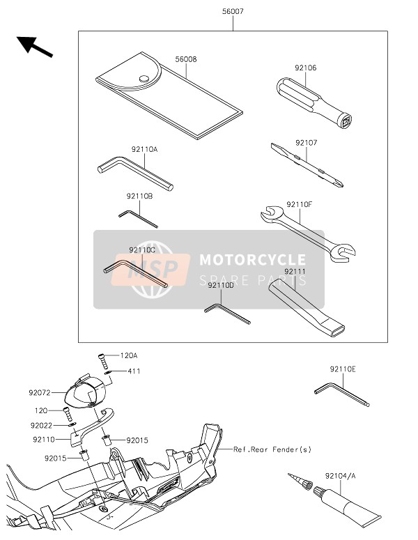 Kawasaki NINJA H2 2021 Herramientas para propietarios para un 2021 Kawasaki NINJA H2