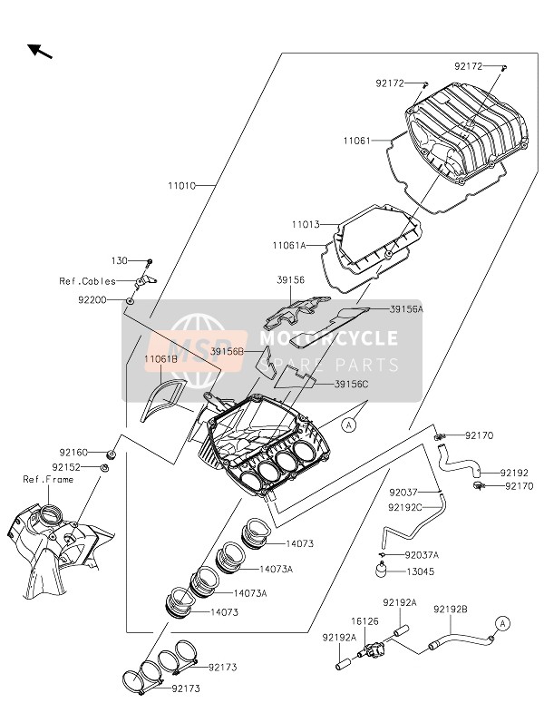 Kawasaki NINJA ZX-6R 2021 Luchtfilter voor een 2021 Kawasaki NINJA ZX-6R