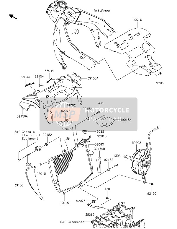 Kawasaki NINJA ZX-6R 2021 Termosifone per un 2021 Kawasaki NINJA ZX-6R