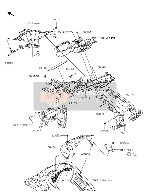 Kawasaki NINJA ZX-6R 2021 HINTERE(R) KOTFLÜGEL für ein 2021 Kawasaki NINJA ZX-6R