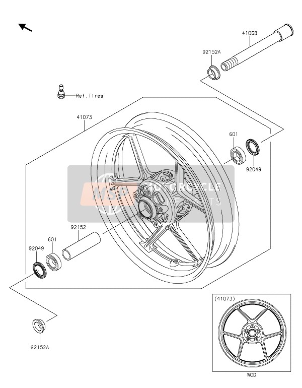 Kawasaki NINJA ZX-6R 2021 FRONT HUB for a 2021 Kawasaki NINJA ZX-6R