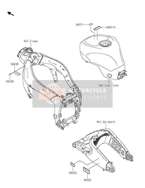 Kawasaki NINJA ZX-6R 2021 Etiketten voor een 2021 Kawasaki NINJA ZX-6R