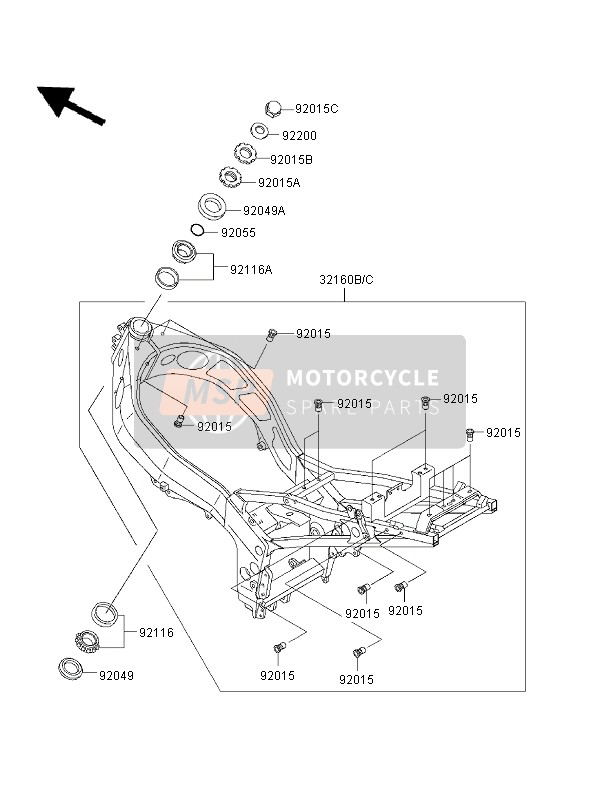 321601453GD, FRAME-COMP,Al,G.Gray, Kawasaki, 1