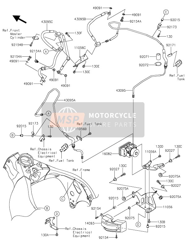 Kawasaki NINJA ZX-10R 2021 BRAKE PIPING for a 2021 Kawasaki NINJA ZX-10R