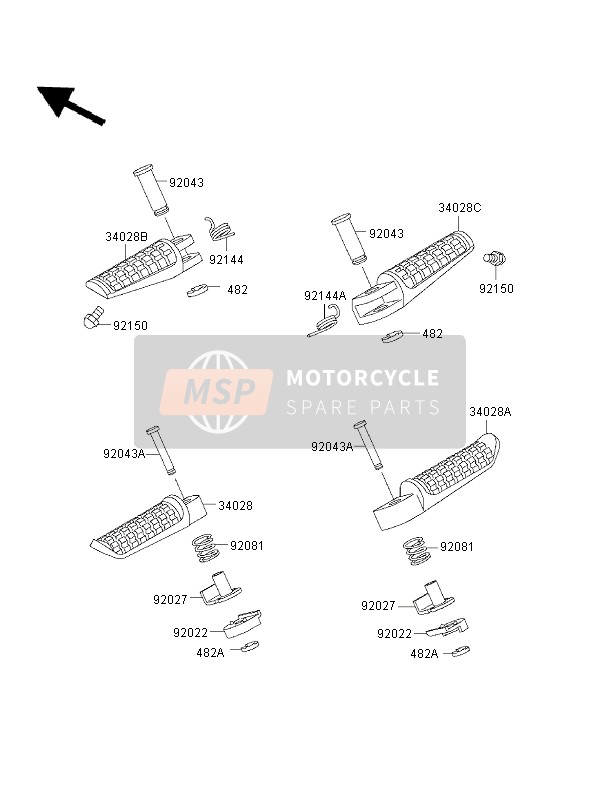 Kawasaki NINJA ZX-6R 1996 Repose-Pieds pour un 1996 Kawasaki NINJA ZX-6R