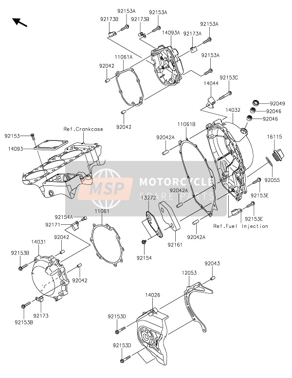 Kawasaki NINJA ZX-10RR 2021 Copertura del motore(S) per un 2021 Kawasaki NINJA ZX-10RR