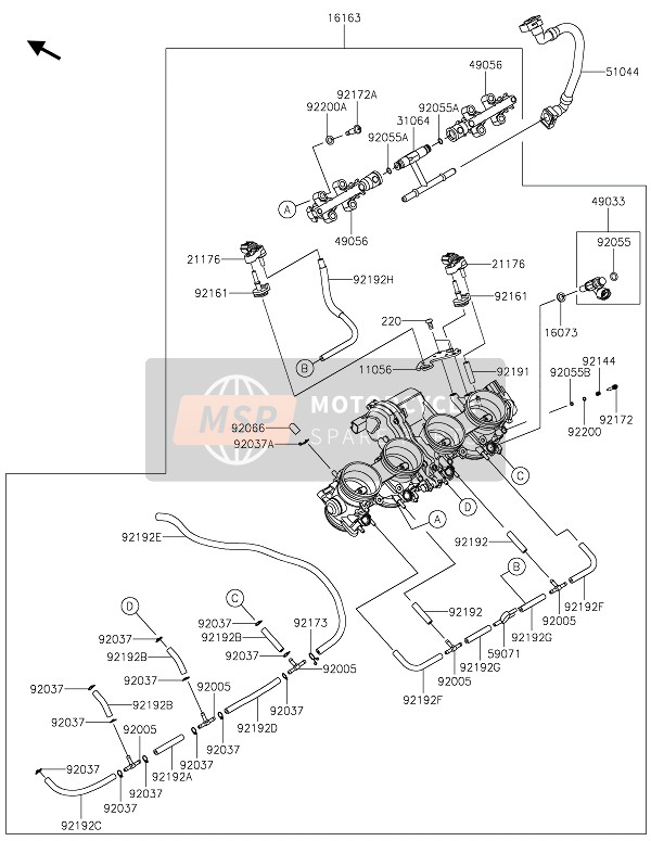 Kawasaki NINJA ZX-10RR 2021 DROSSELVENTIL für ein 2021 Kawasaki NINJA ZX-10RR