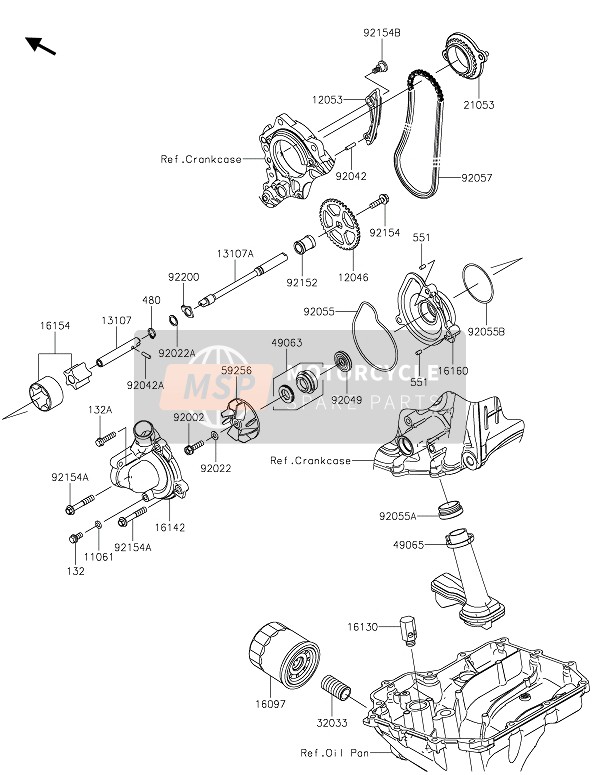 Kawasaki NINJA ZX-10RR 2021 La pompe à huile pour un 2021 Kawasaki NINJA ZX-10RR