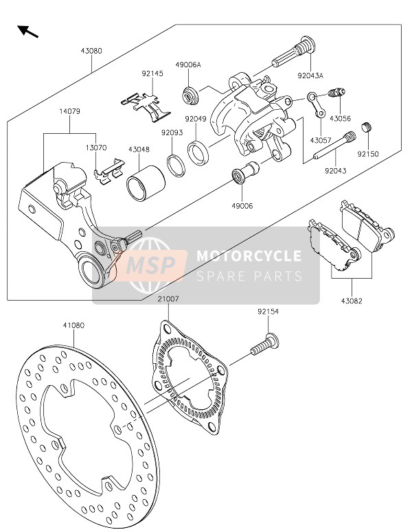 Kawasaki NINJA ZX-10RR 2021 Freno posteriore per un 2021 Kawasaki NINJA ZX-10RR