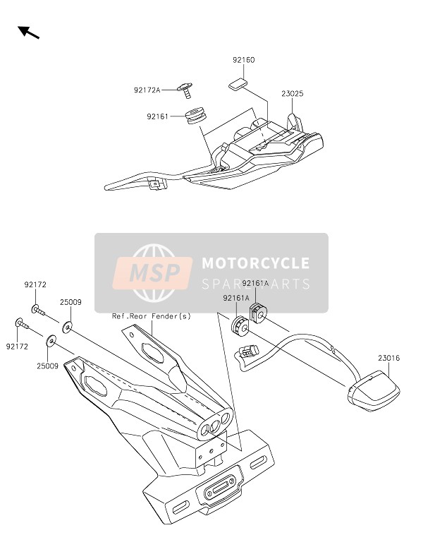 Kawasaki NINJA ZX-10RR 2021 Achterlicht(S) voor een 2021 Kawasaki NINJA ZX-10RR