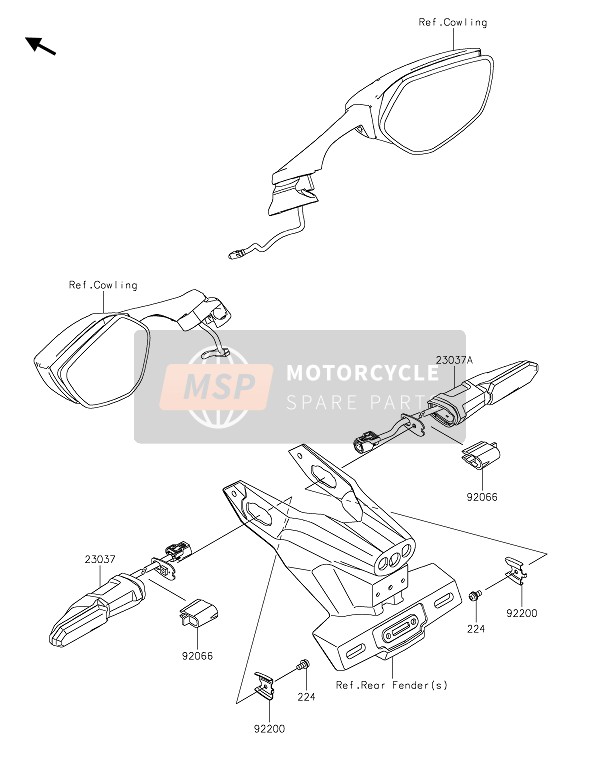 Kawasaki NINJA ZX-10RR 2021 Clignotants pour un 2021 Kawasaki NINJA ZX-10RR